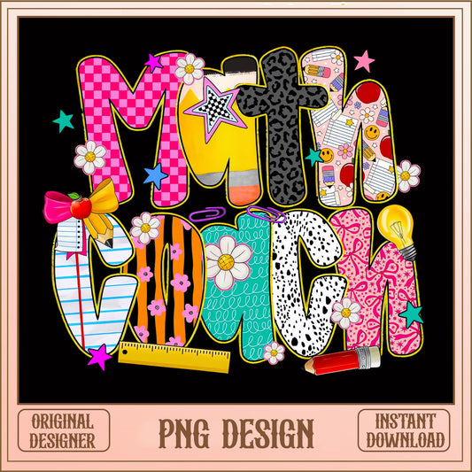 Math Woman PNG, Teacher Sublimation Design, Math Teacher PNG