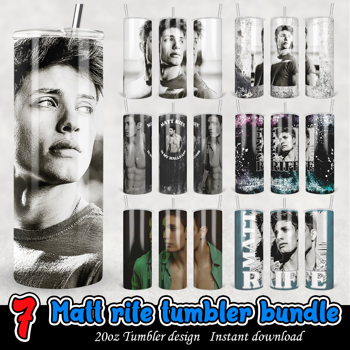 Matt Rife Tumbler Wrap, Matthew Steven Rife tumbler bundle png