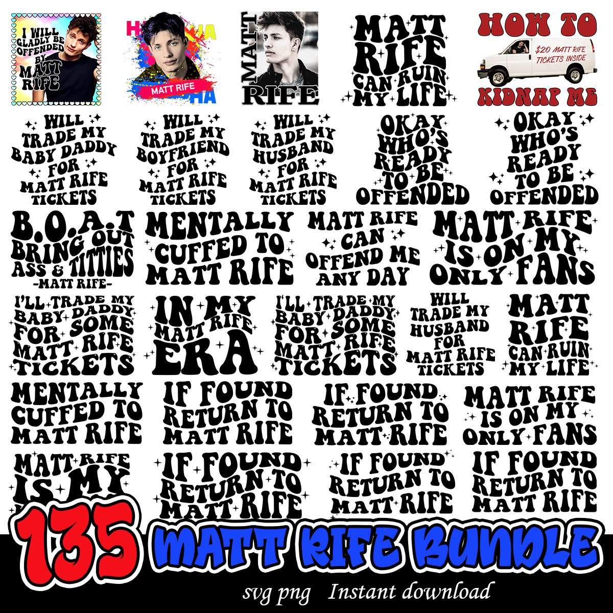 Matt rife bundle svg 135+