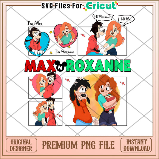 Max and Roxanne Love Story PNG Clipart for Cricut