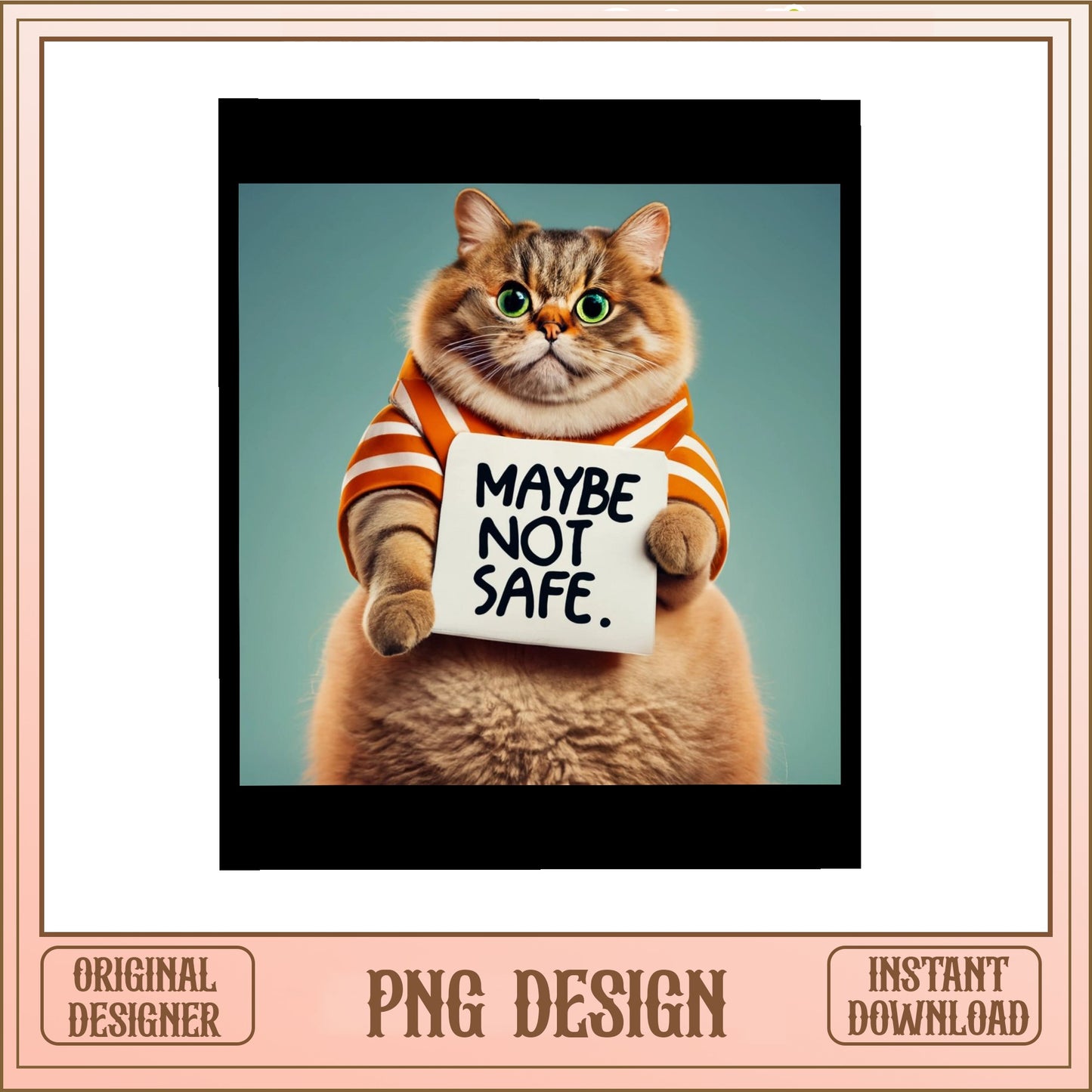 Maybe Not Safe Funny Cat PNG, Sarcastic Cat Meme PNG, Cute Cat PNG