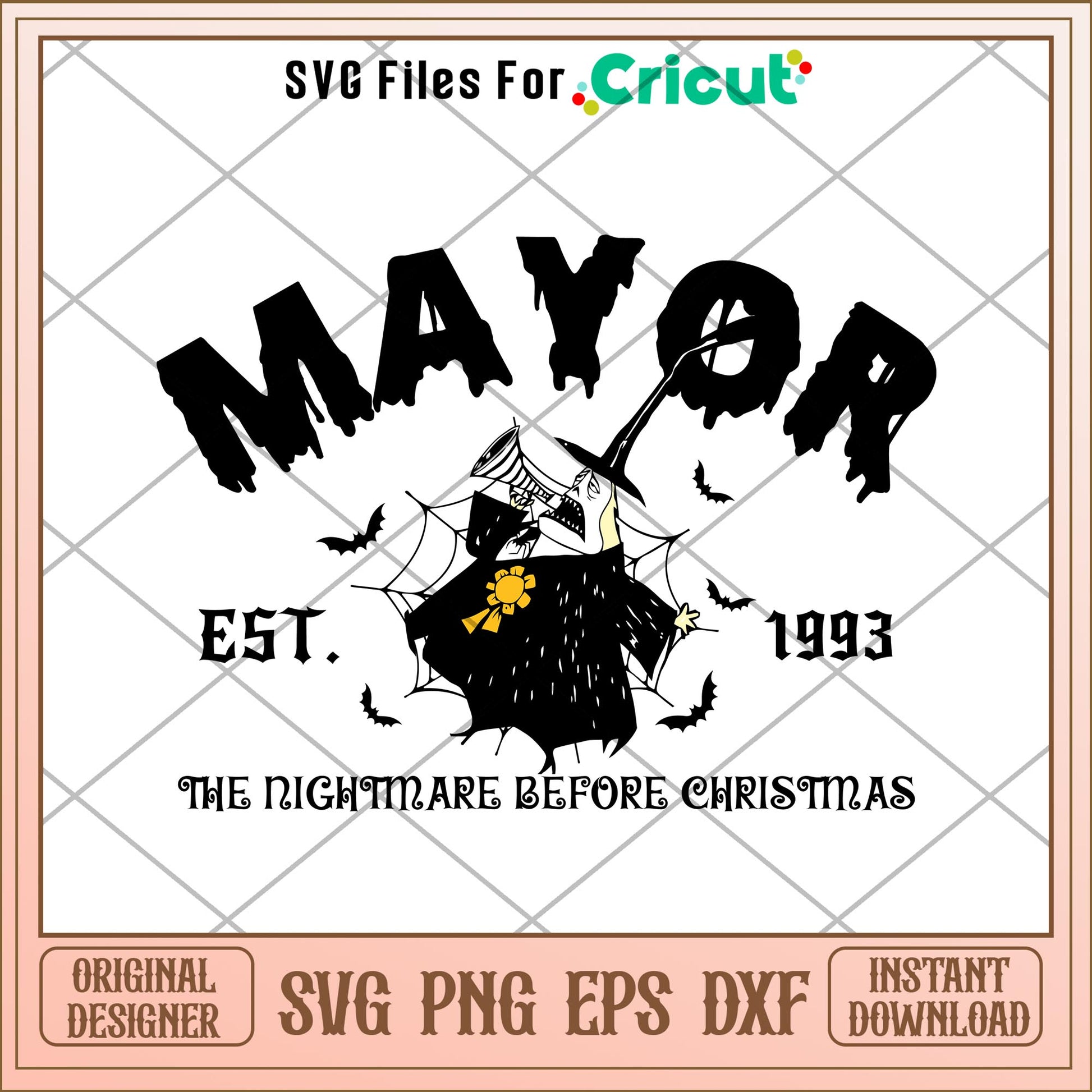 Mayor est 1993 The Nightmare Before Christmas svg, Nightmare Before Christmas svg, digital download