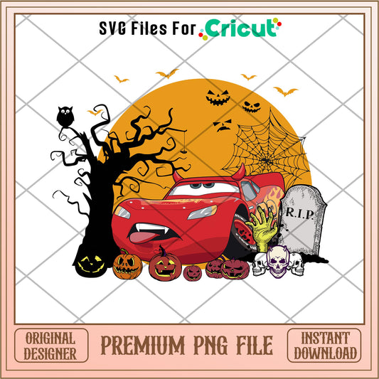 Mcqueen Halloween Cars rip png, car png, digital download
