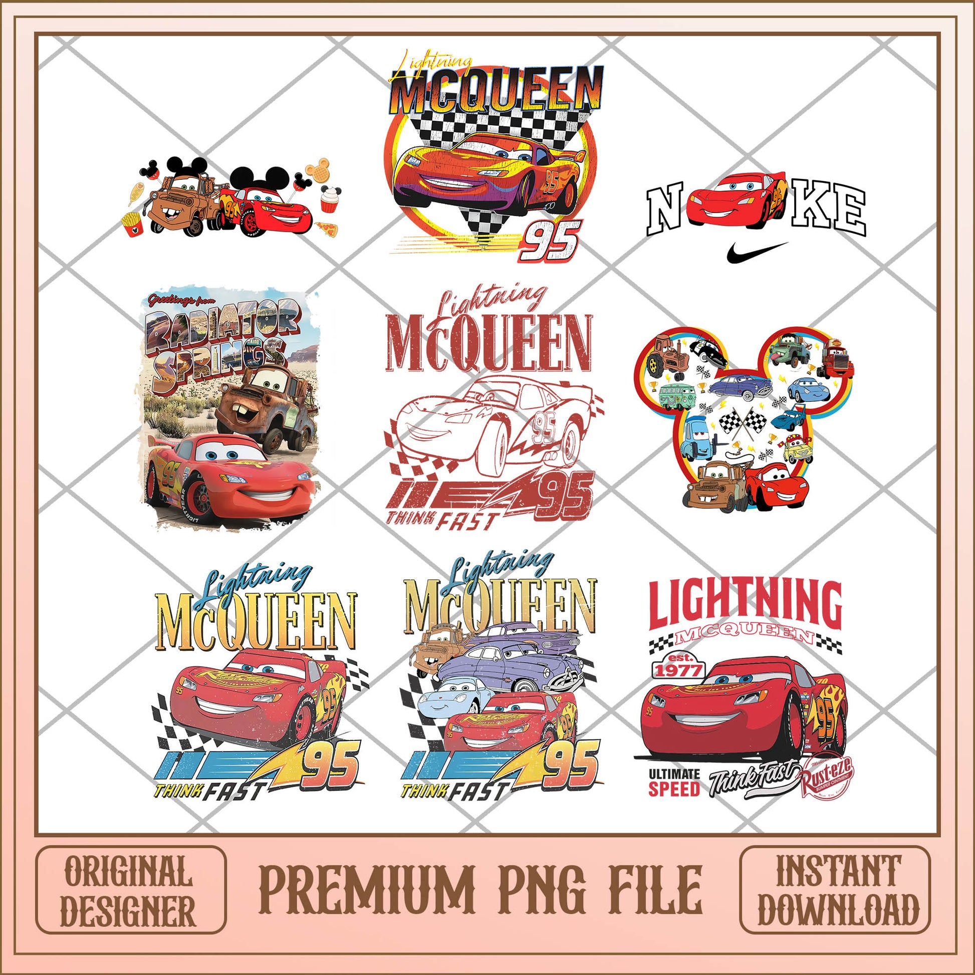 Mc queen disney car PNG bundle