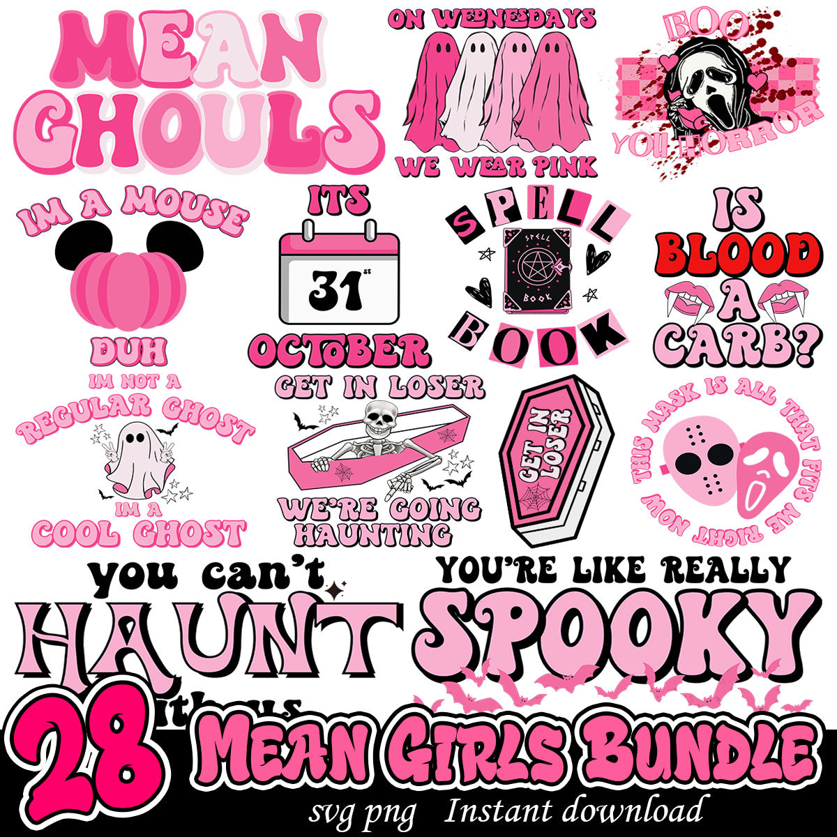 Mean Girls Pink Bundle, Halloween mean girls bundle