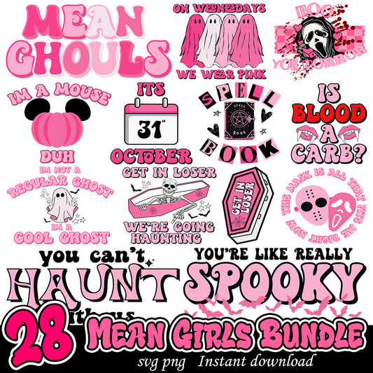 Mean Girls Pink Bundle, Halloween mean girls bundle