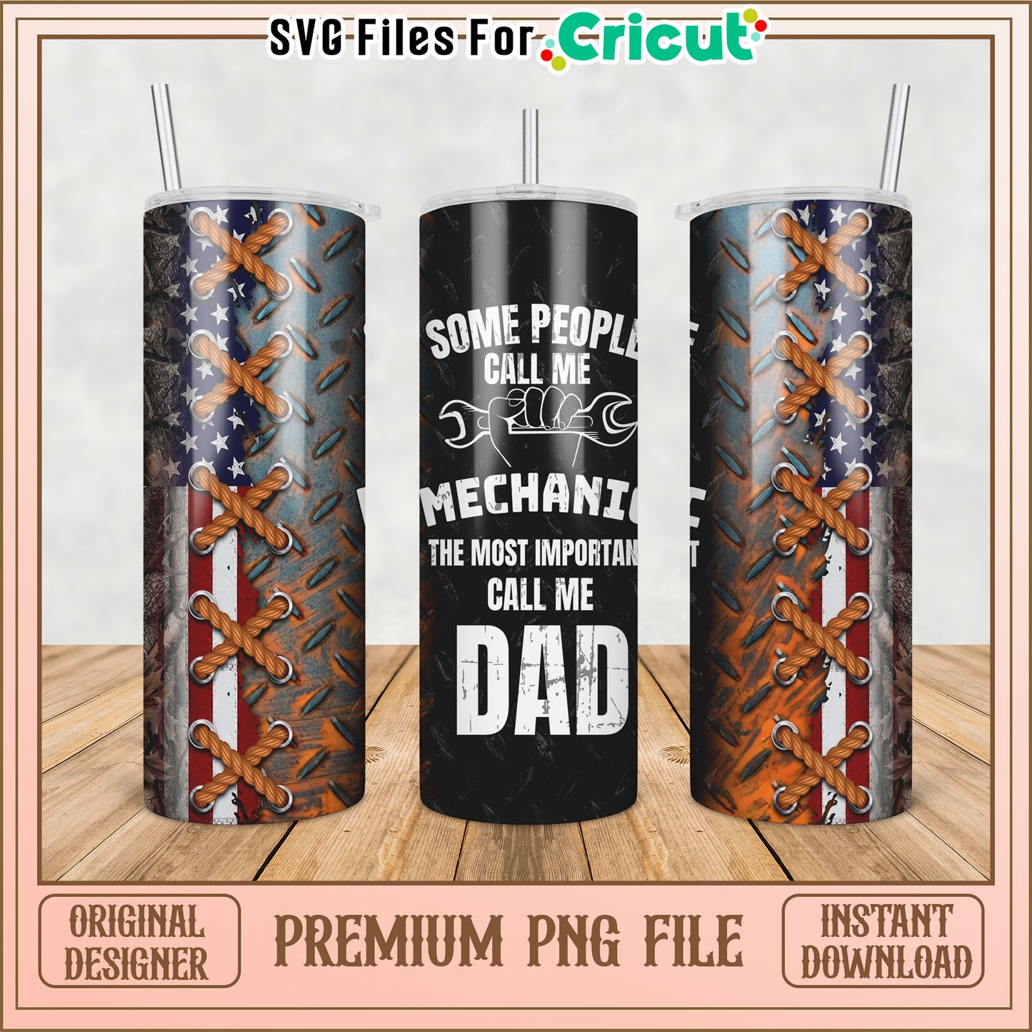 Mechanic Dad Tumbler PNG Design