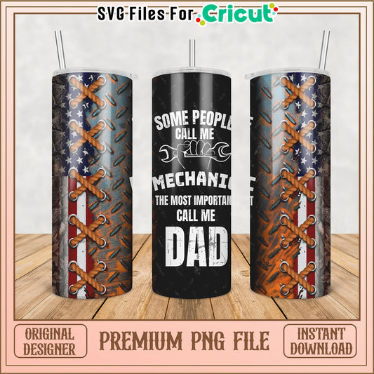Mechanic Dad Tumbler PNG Design