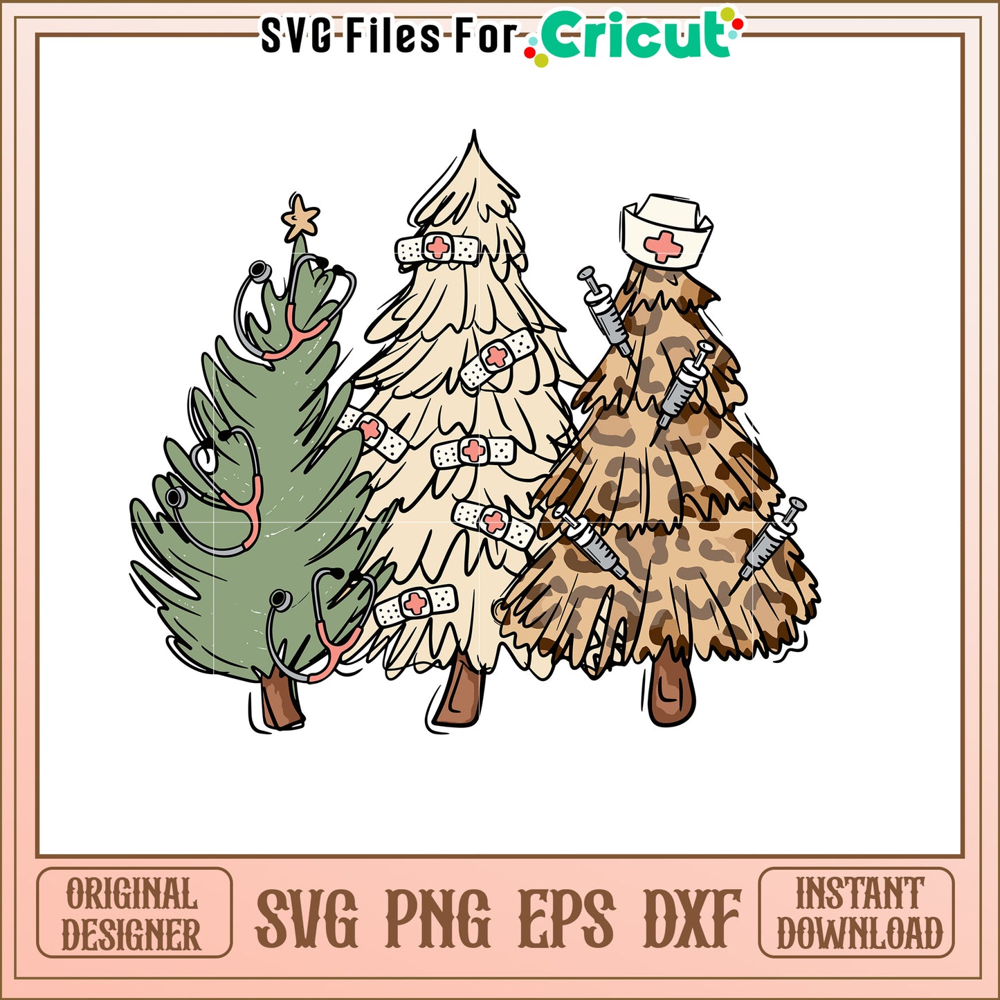 Medical Christmas Trees SVG