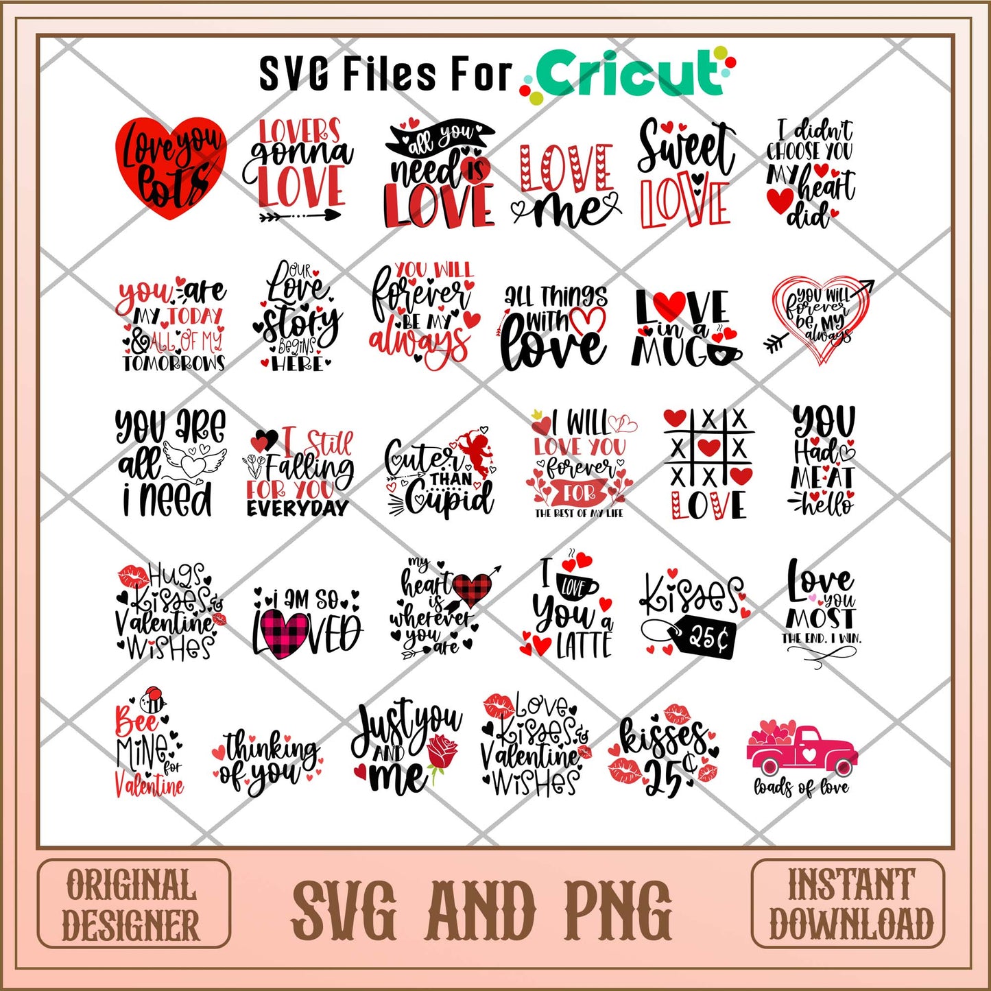 Valentine svg bundle, Valentine red day svg bundle - Svgfileforcricut