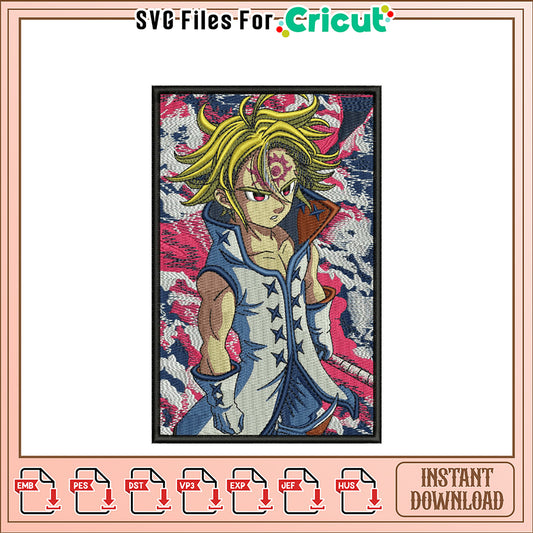 Meliodas Embroidery Design Instant Download