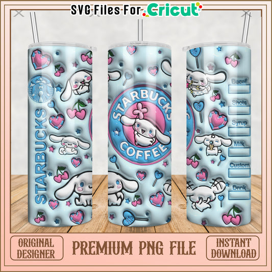 Melody dog tumbler png, cute characters png, kuromi hello kitty​ png