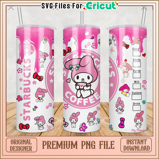 Melody pink tumbler png, lovely cartoon png, melody tumbler png