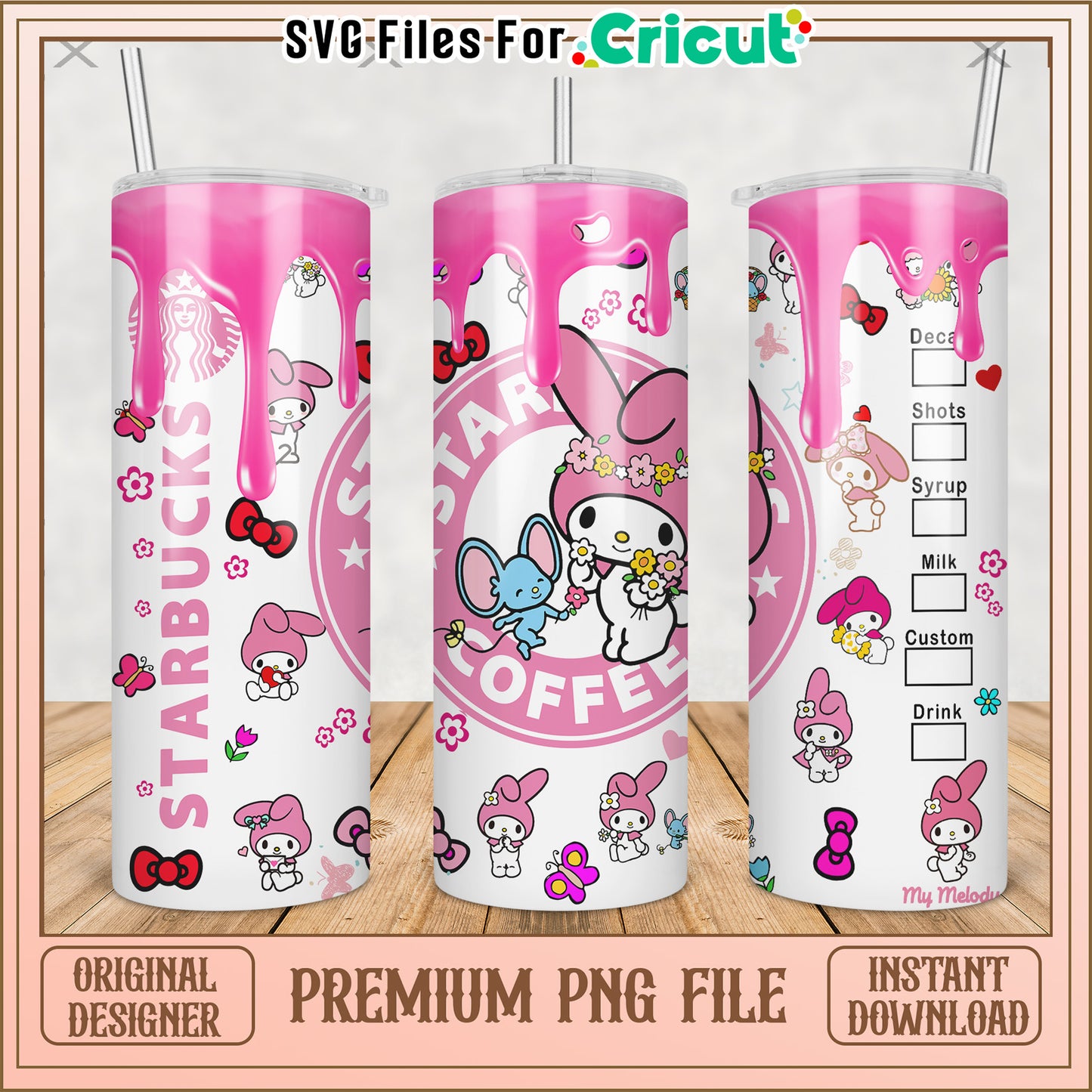 Melody tumbler png, lovely cartoon png, cartoon tumbler png