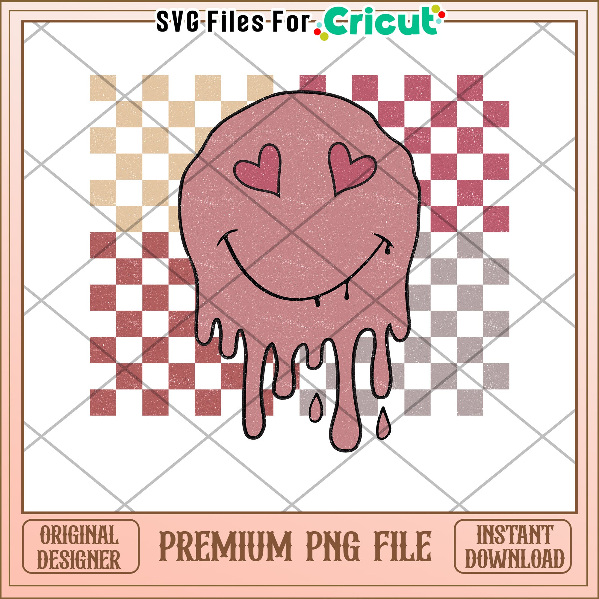 Melted Smiley Face PNG Design – svg files for cricut
