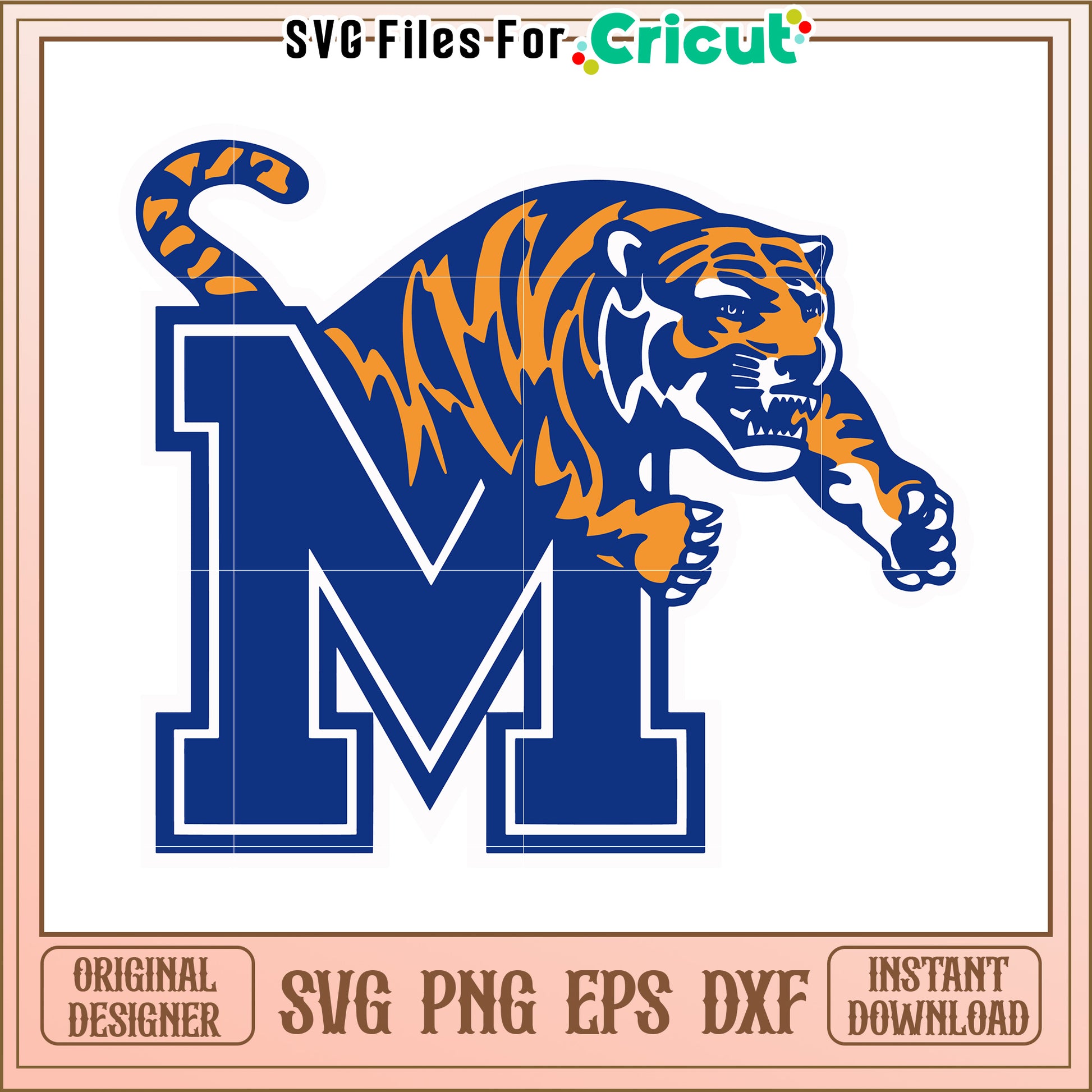 Memphis Tiger SVG File for Cricut, perfect for DIY craft projects and designs