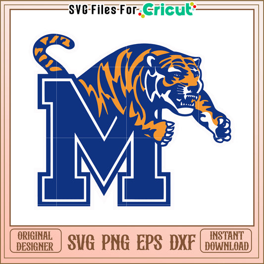Memphis Tiger SVG File for Cricut, perfect for DIY craft projects and designs