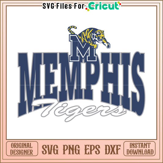 Memphis Tigers SVG Design, perfect for Cricut crafts and projects