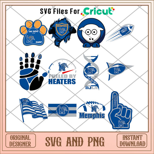 Memphis Tigers flag svg, Memphis Tigers svg bundle, NCAA svg
