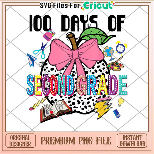Merch 100 Days Of Second Grade Happy 100 Days Of School Teachers T-Shirt