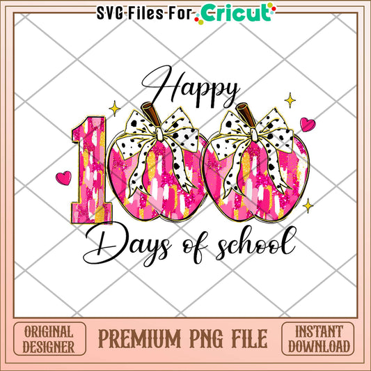 Merch Coquette Bow 100 Days of School Apples Pencil Girls Teacher T-Shirt (1)