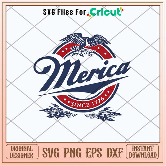 Merica est 1776 Svg, Merica Svg-Svgfilesforcricut
