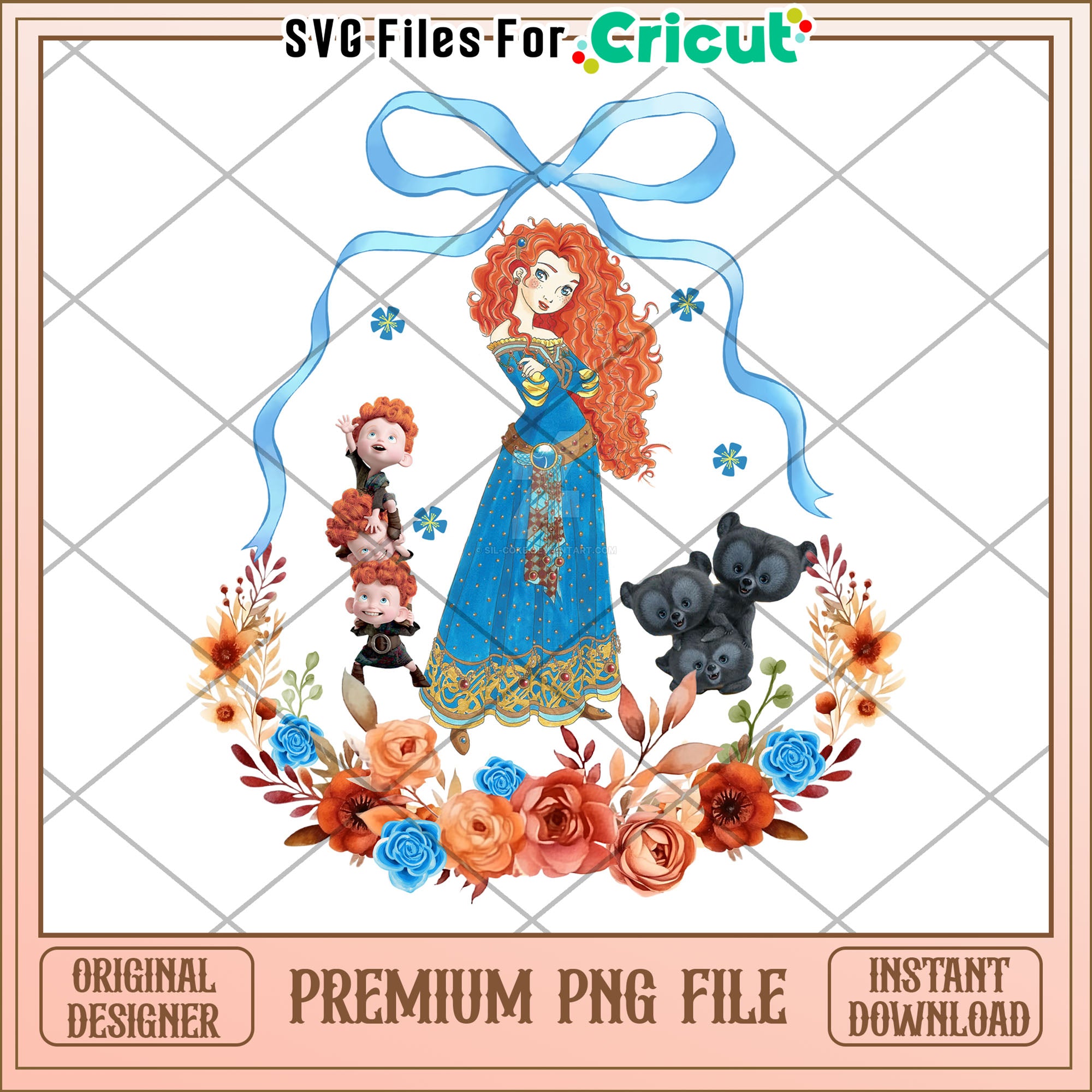 Merida and Bears PNG Floral Design – svg files for cricut