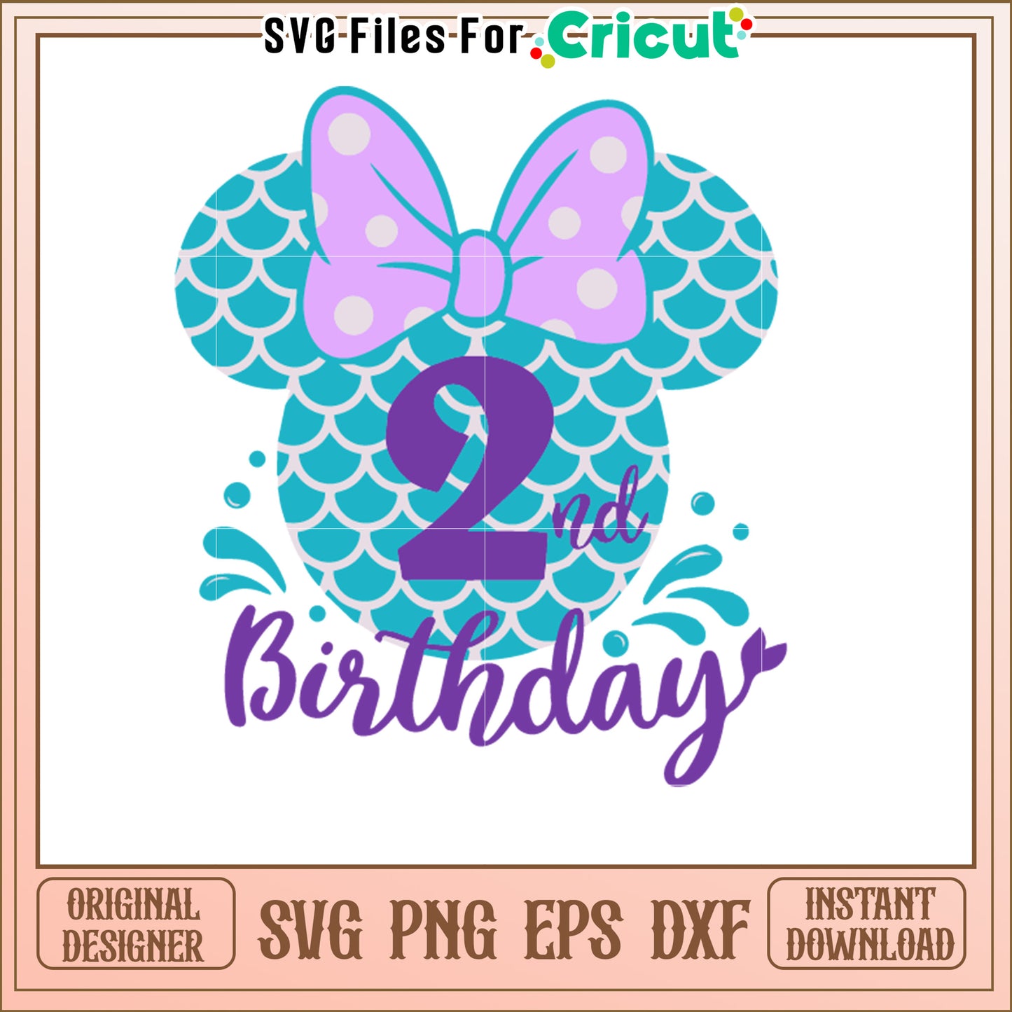 Mermaid Minnie 2nd Birthday SVG