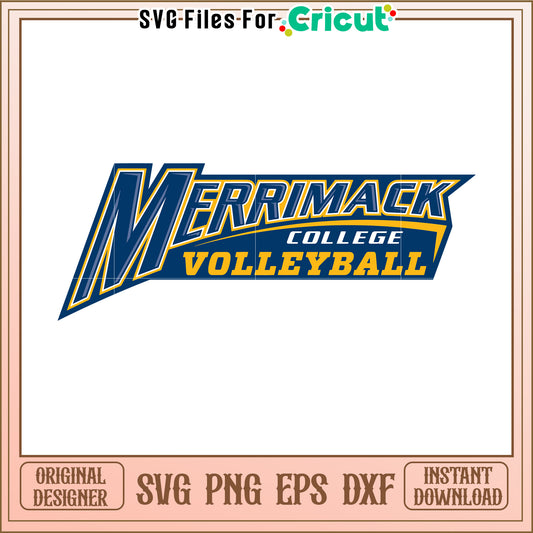 Merrimack College Volleyball SVG Design, Perfect for Cricut Projects
