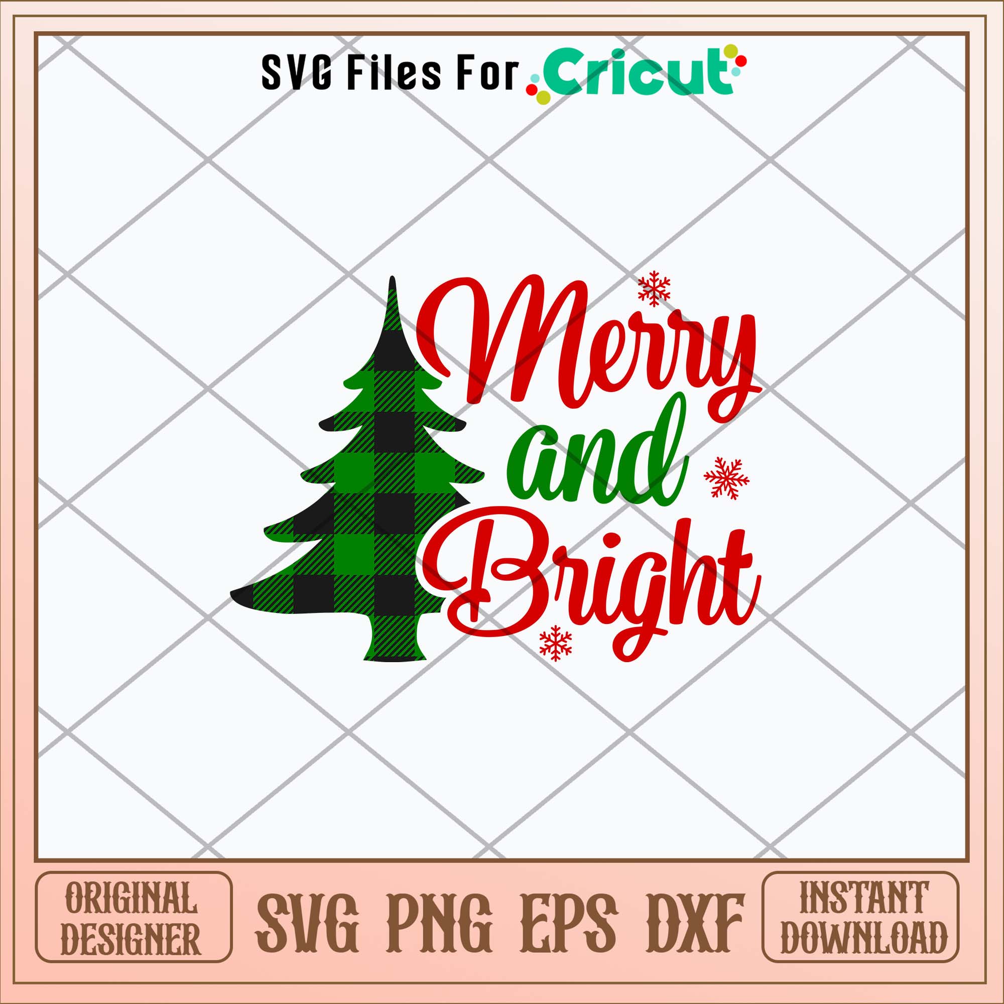 Merry And Bright Svg, Christmas Tree Svg-Svgfilesforcricut – svg files ...