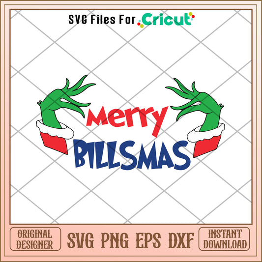 Merry Billsmas The Grinch Hands SVG, the grinch hands​ svg