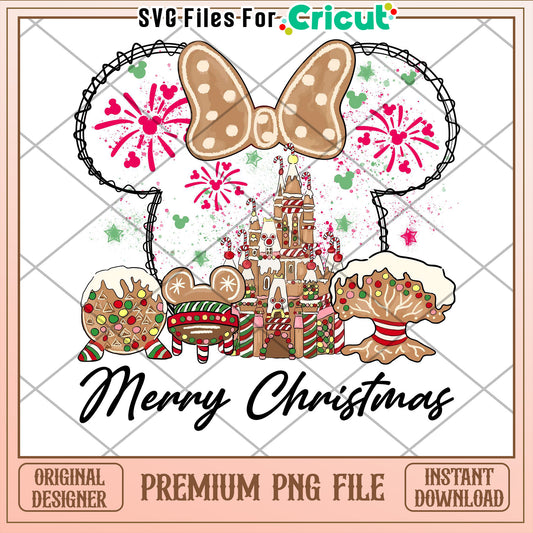 Merry Christmas Gingerbread Castle PNG for Cricut Projects Download