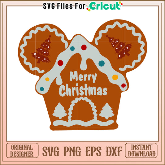 Merry Christmas Gingerbread SVG Design