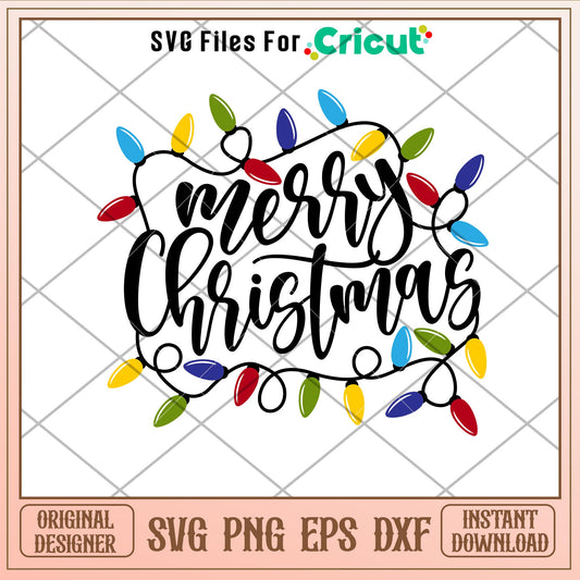 Merry Christmas Lights 1, Merry Christmas Svg