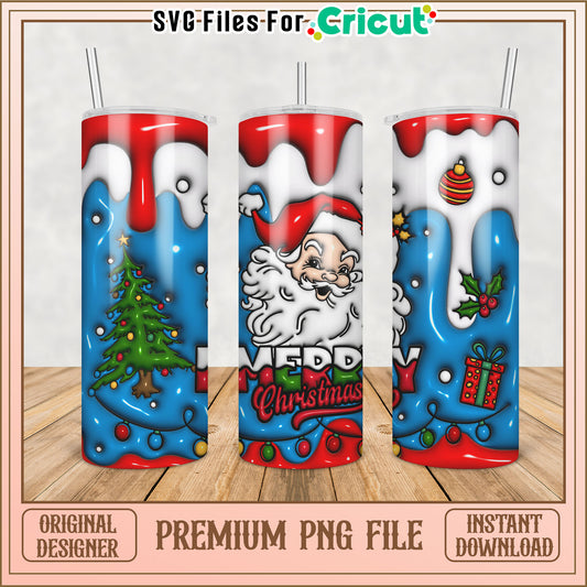 Merry Christmas PNG Tumbler Design