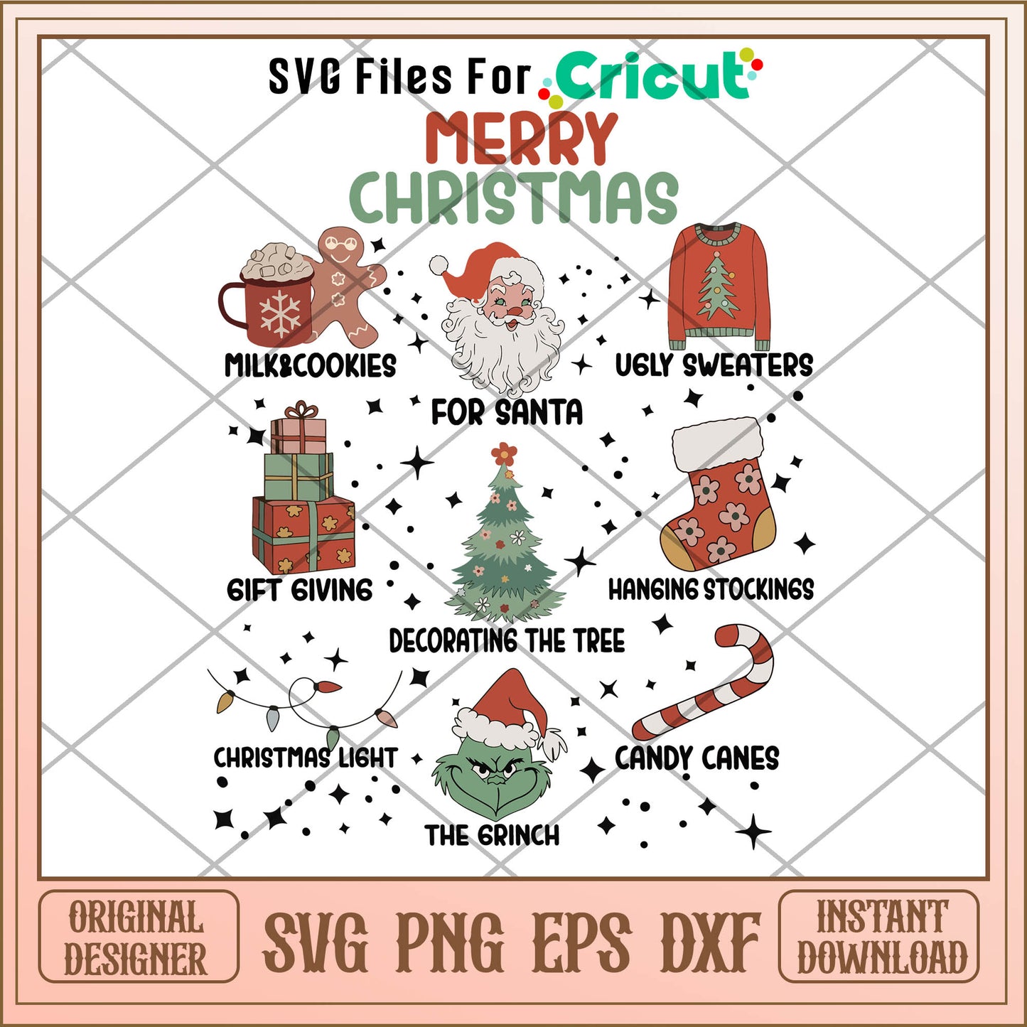 Merry Christmas Santa For Santa And The Grinch SVG, christmas items​ svg