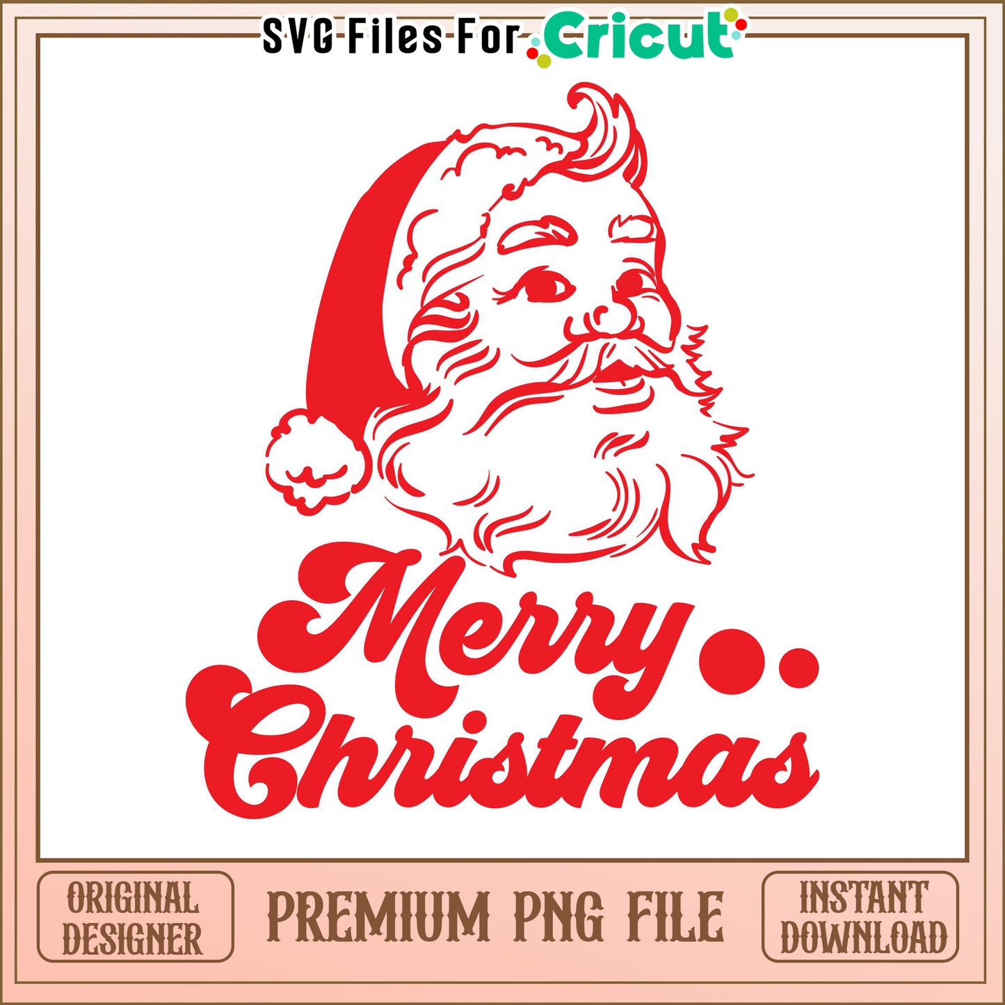 Merry Christmas Santa PNG design, perfect for holiday crafting