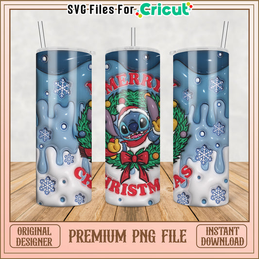 Merry Christmas Tumbler Design PNG for Cricut Crafting Use