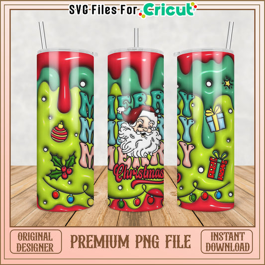 Merry Christmas Tumbler PNG Design