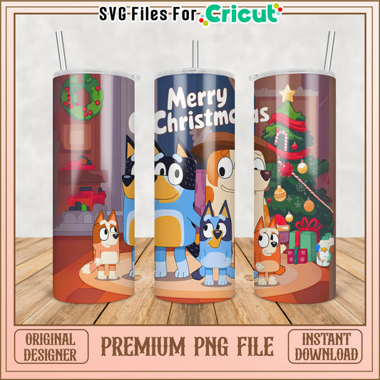 Merry Christmas Tumbler PNG Design for Cricut Instant Download