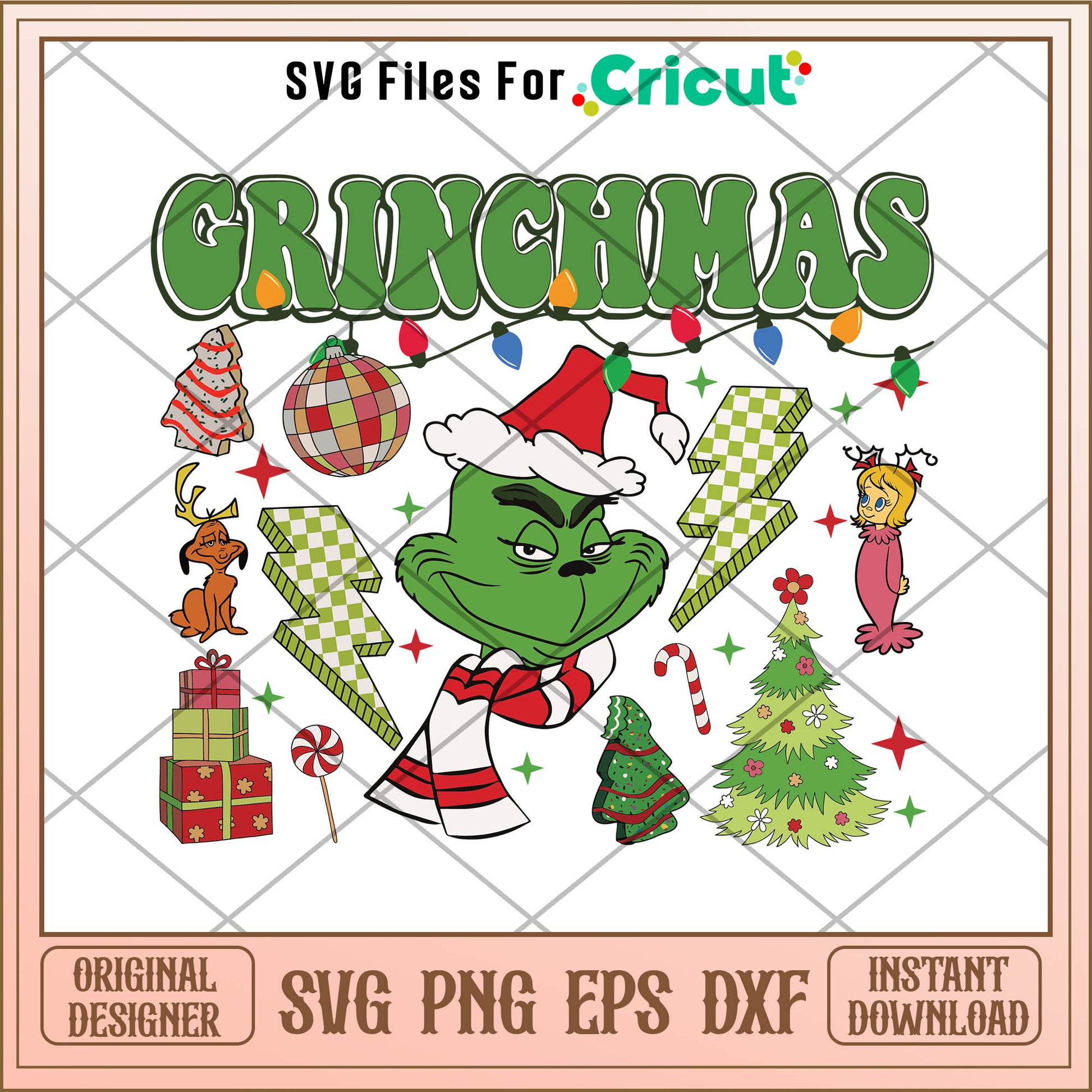 Merry Grinchmas And Friends SVG, christmas objects​ svg