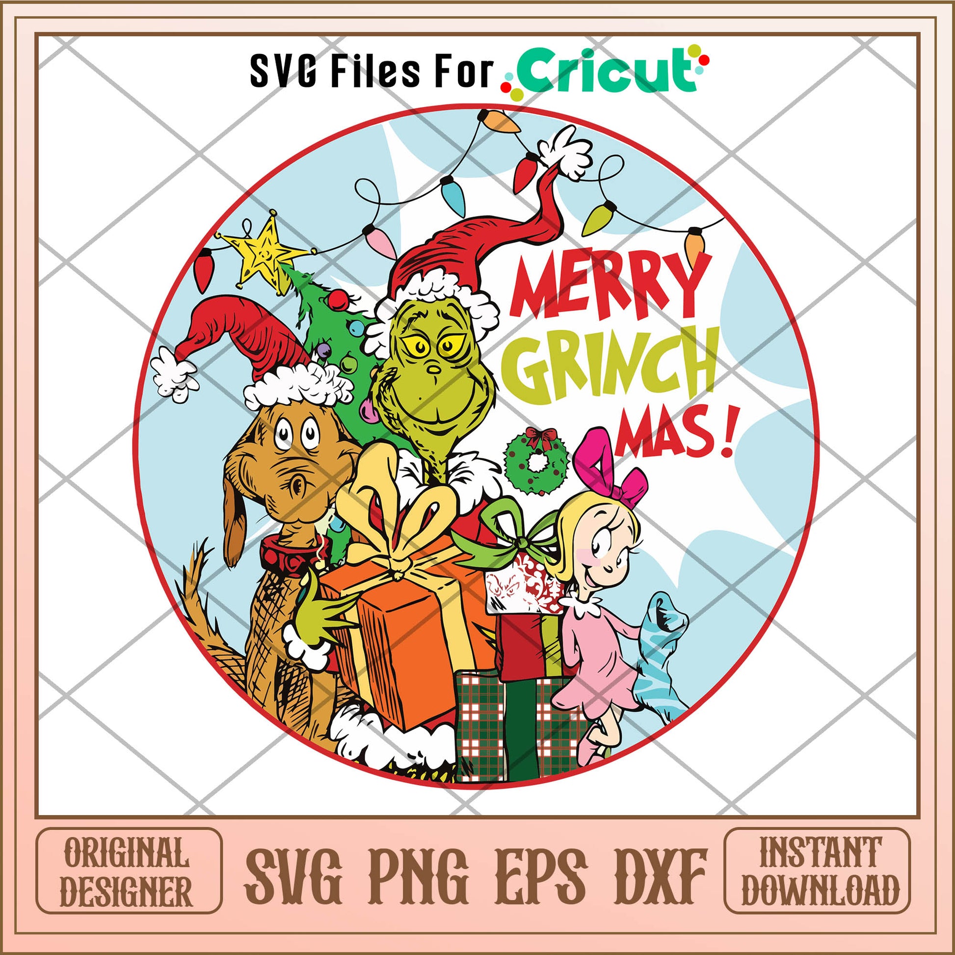 Merry Grinchmas Characters SVG, grinch and cindy lou​ svg