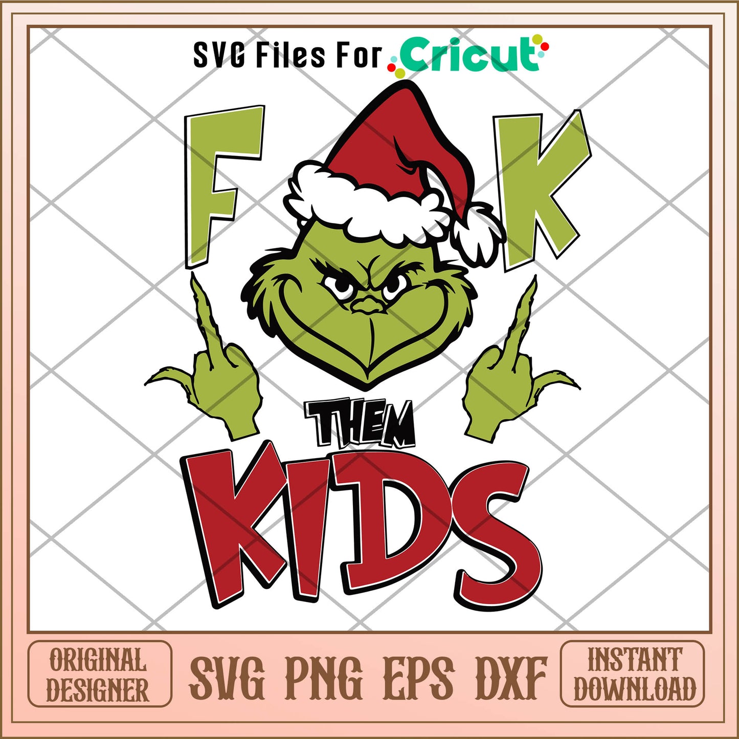 Merry Grinchmas Fuck Them Kids SVG, grinch fingers​ svg