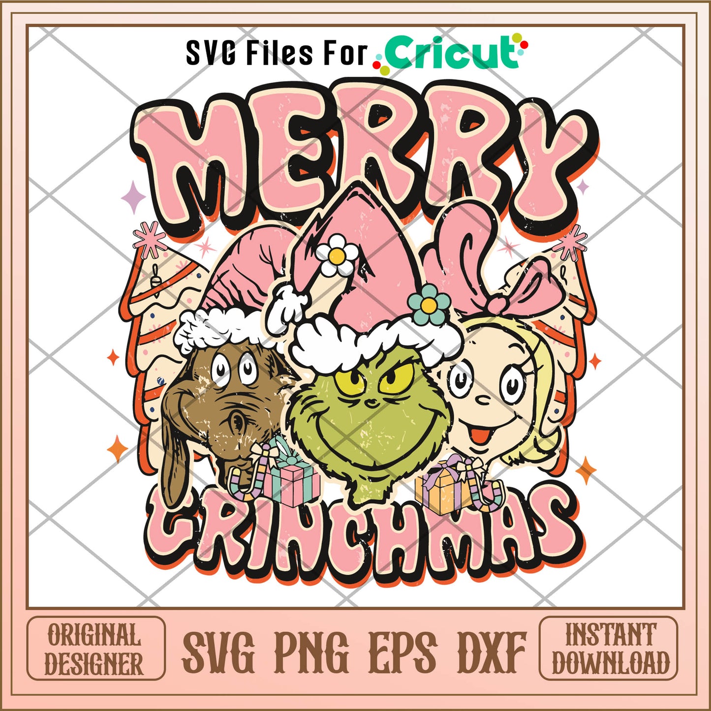 Merry Grinchmas Max Cindy Lou Who SVGcindy lou who pink dress​ svg