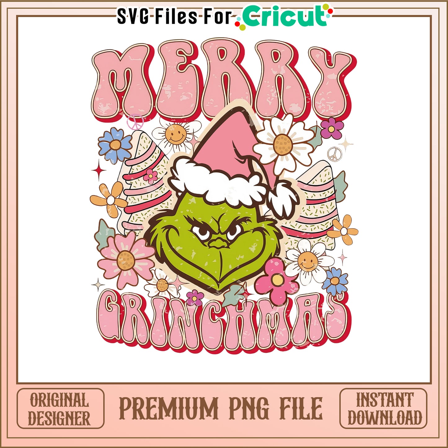 Merry Grinchmas PNG, Premium instant download file