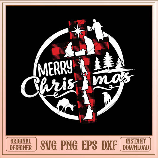 Merry Chrismas Jesus svg, Jesus red flannel cross svg bundle