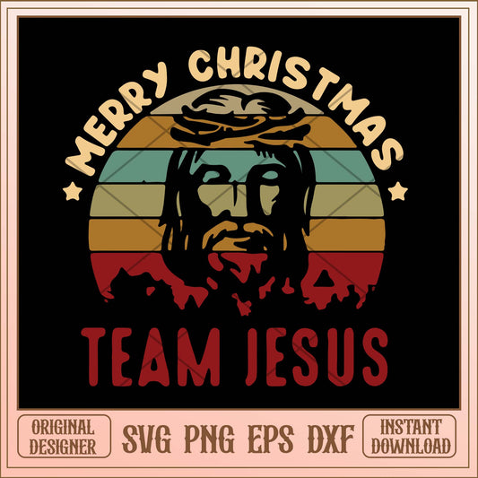 Merry Chrismas team Jesus svg, Retro Jesus Christmas svg bundle