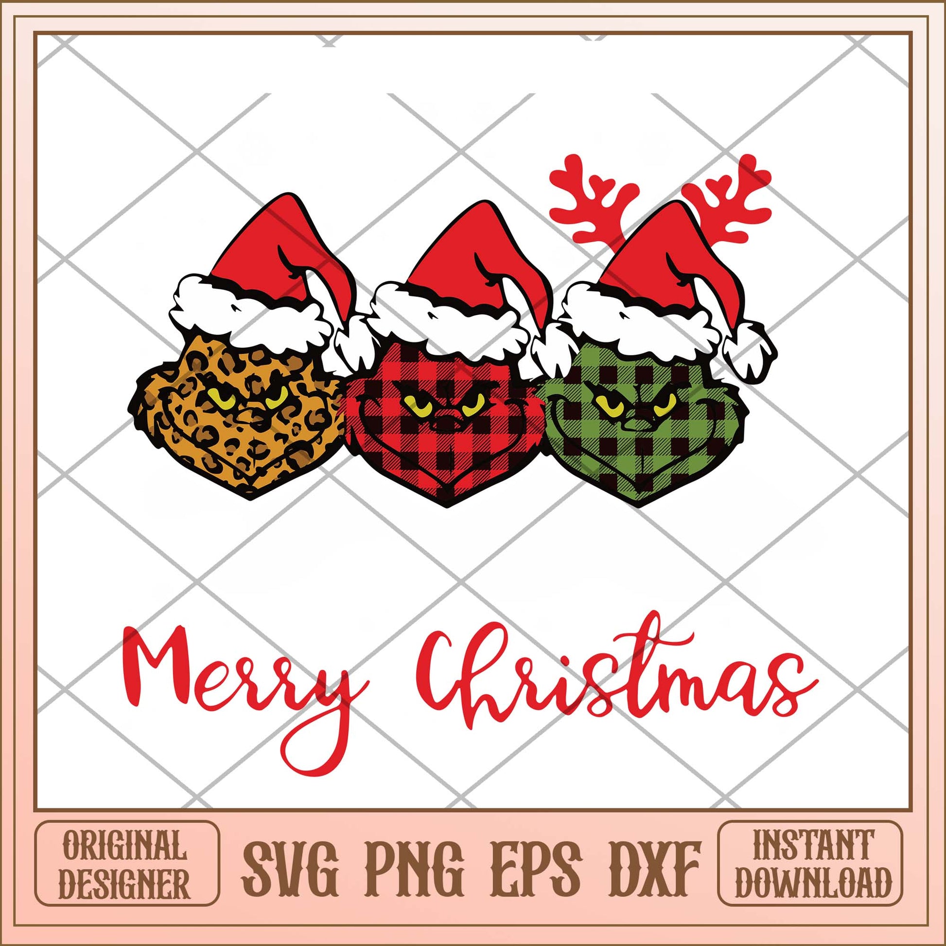 Merry Christmas Grinch svg, Flannel Grinch Christmas svg