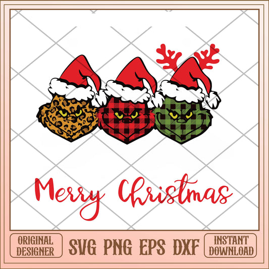 Merry Christmas Grinch svg, Flannel Grinch Christmas svg