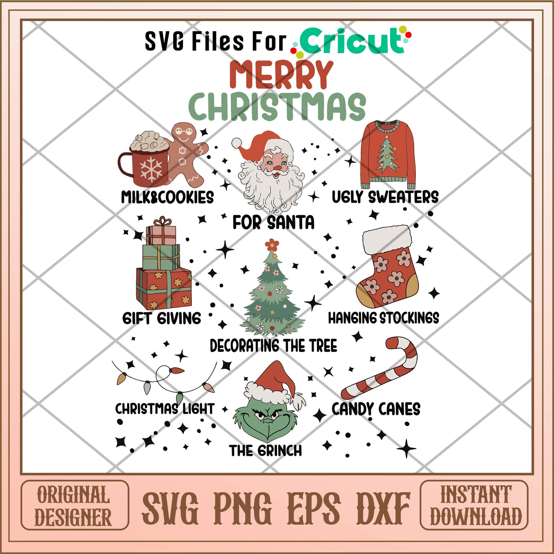 Merry Christmas Santa For Santa And The Grinch SVG christmas decorate svg
